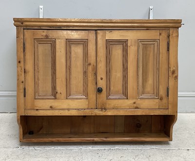 Lot 161 - A Victorian pine two door hanging pantry...