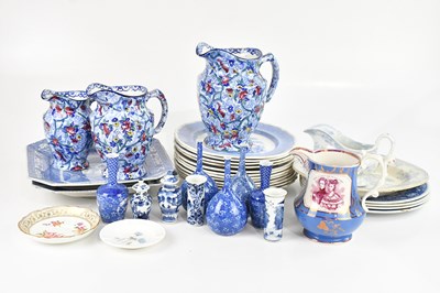 Lot 1714 - A collection of 19th century and later blue...
