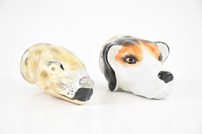 Lot 1697 - Two Staffordshire fox head stirrup cups, each...