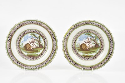 Lot 1729 - A near pair of 18th century tin glazed...