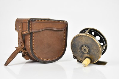 Lot 1419 - HARDY BROS; a 2 ½" brass trout reel, with...