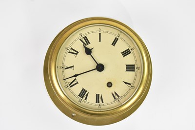 Lot 281 - F W ELLIOTT LTD; a brass bulkhead timepiece,...