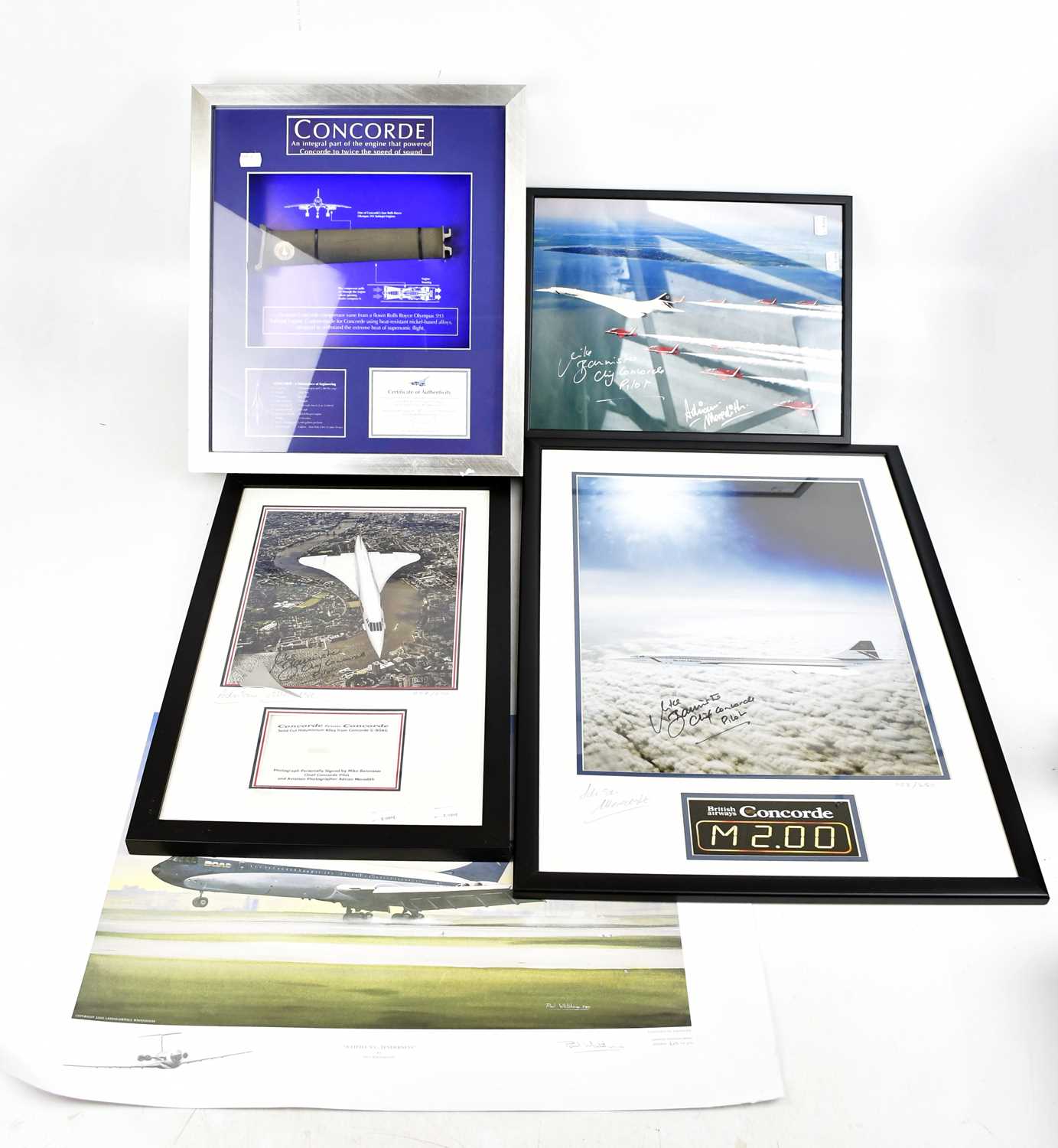 Lot 2432 - Three signed Concorde photos, each signed by...