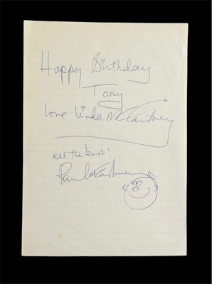 Lot 417 - PAUL MCCARTNEY; a signed Happy Birthday letter,...
