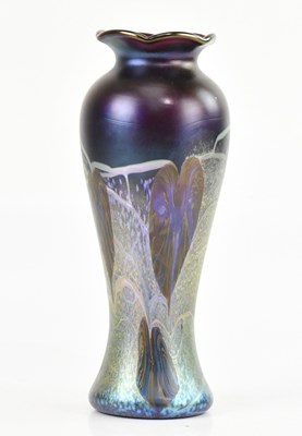 Lot 1609 - OKRA; a contemporary art glass vase, with wavy...