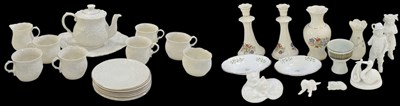 Lot 551 - BELLEEK; a six setting 'Serenity' pattern tea...