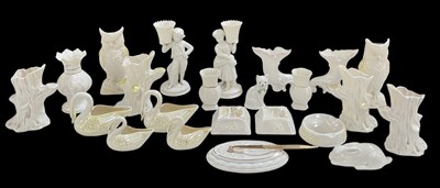 Lot 526 - BELLEEK; twenty-three pieces of assorted Irish...