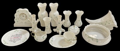 Lot 527 - BELLEEK; fourteen pieces of Irish porcelain,...
