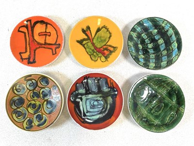 Lot 350 - POOLE POTTERY; a group of six shape 49 Delphis...