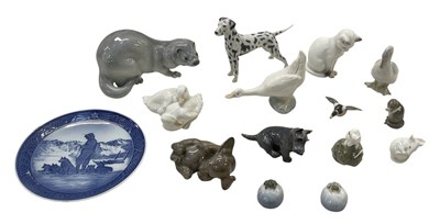 Lot 528 - ROYAL COPENHAGEN; seven porcelain figures of...