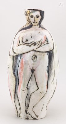 Lot 516 - NANCY BALDWIN (1934-2021); a tall earthenware...