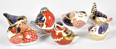 Lot 403 - ROYAL CROWN DERBY; seven animal form paperweights