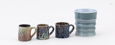 Lot 546 - PETER BLACK; a salt glazed beaker, impressed...