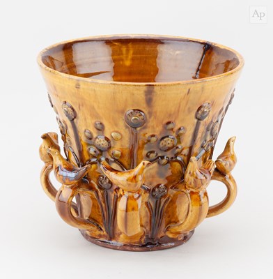 Lot 296 - DOUG FITCH (born 1964); a slipware wassail pot...