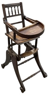 Lot 95 - An Edwardian walnut folding/rocking...