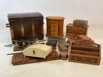 Lot 169 - An oak and copper coal box and a selection of...