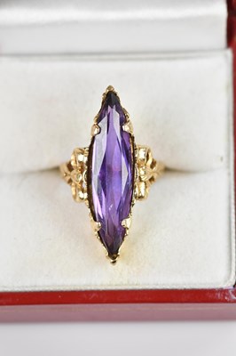 Lot 536 - A yellow metal dress ring stamped 10K, set...