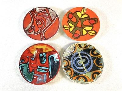 Lot 351 - POOLE POTTERY; four shape 4 Delphis plates,...