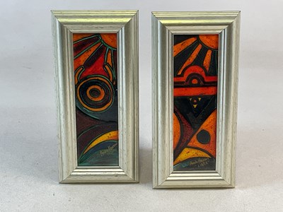 Lot 373 - ANITA HARRIS; two small plaques, 'Taurus' and '...