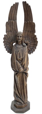 Lot 260 - A 19th century carved oak figure of an...