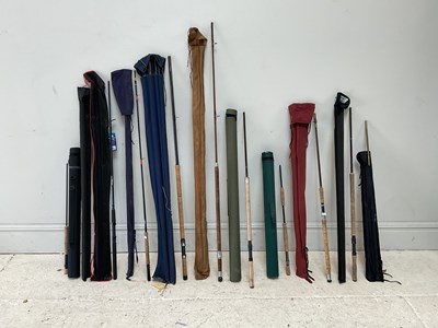 Lot 1439 - A collection of ten fishing rods, various...