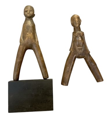 Lot 1044 - Two African carved wooden tribal Lobi Burkina...