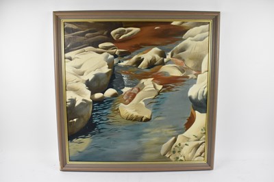 Lot 168 - JEAN-PAUL PROIX; oil on canvas, sea boulders,...