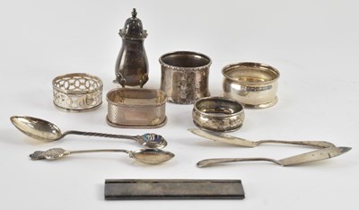 Lot 1157 - An Elizabeth II hallmarked silver napkin ring,...