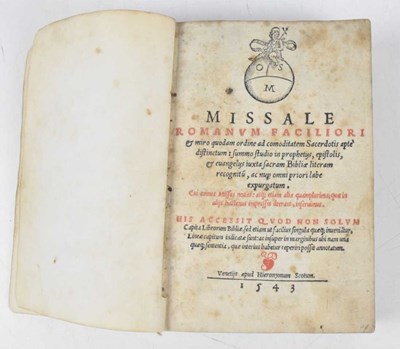 Lot 4 - MISSALE ROMANUM RACILIORI & MIRO QUODAM ORDINE...