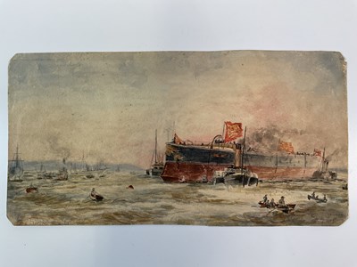 Lot 526 - WILLIAM LIONEL WYLLIE (1851-1931); watercolour,...