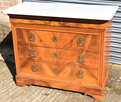 Lot 16 - A 19th century Continental walnut chest with...