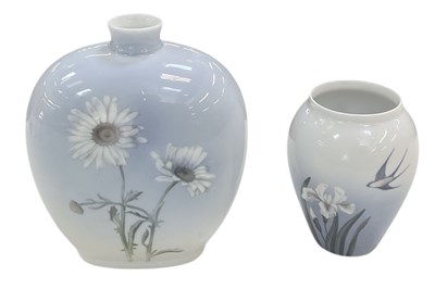 Lot 555 - ROYAL COPENHAGEN; a porcelain bottle vase,...