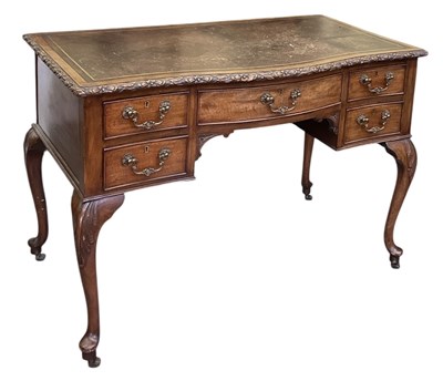 Lot 47 - An early 20th century mahogany bowfronted desk,...