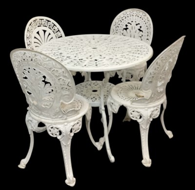 Lot 77 - An early 20th century white painted wrought...