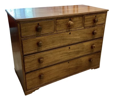 Lot 91 - A Victorian mahogany chest of three short over...