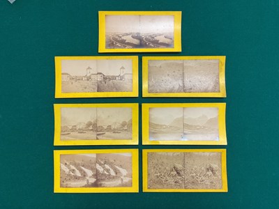 Lot 198 - Seven early Norwegian stereograph cards, all...