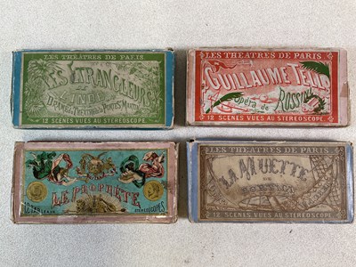 Lot 204 - Four sets of French tissue stereograph cards,...