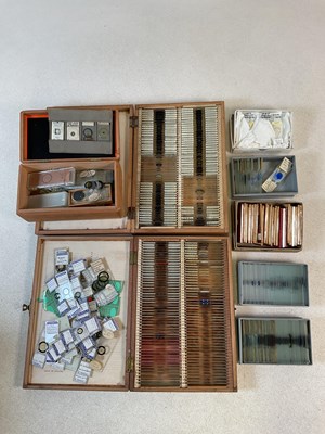 Lot 212 - A large collection of prepared microscope...
