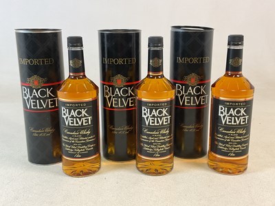 Lot 287 - WHISKY; three bottles of imported Black Velvet...