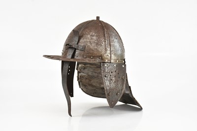 Lot 1301 - A reproduction lobster-tail pot helmet, height...