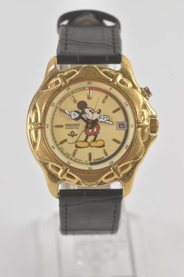 Lot 1415 - SEIKO; a gentleman's stainless steel 'Kinetic'...