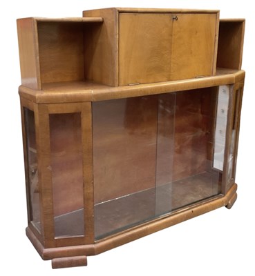 Lot 92 - A 1930s Art Deco walnut display cabinet, with...