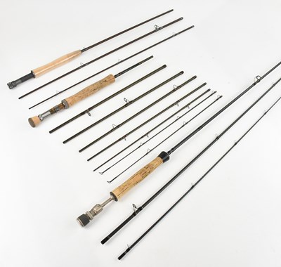 Lot 1423 - A group of three fishing rods comprising a...