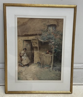 Lot 500 - W KAY BLACKLOCK; watercolour, young girl...