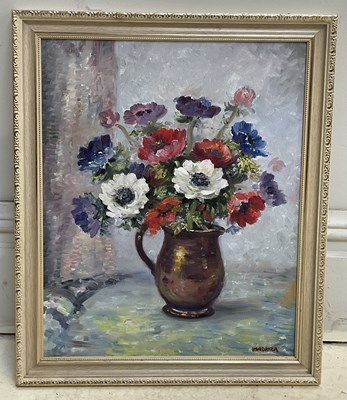 Lot 506 - JAMES HARDACRE; oil on board, still life study...