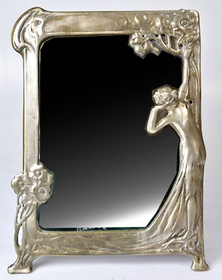 Lot 304 - WMF; an Art Nouveau easel backed mirror, with...