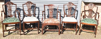 Lot 21 - A set of four mahogany Hepplewhite style...