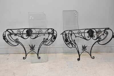 Lot 113 - KEVIN MCLEOD; a pair of black painted metal...