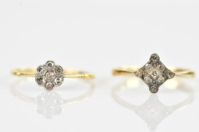 Lot 2430 - An 18ct yellow gold and platinum diamond set...