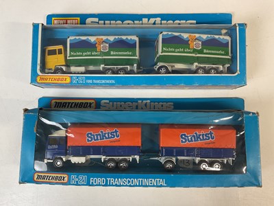 Lot 79 - MATCHBOX SUPERKINGS; two K-21 Ford trans...